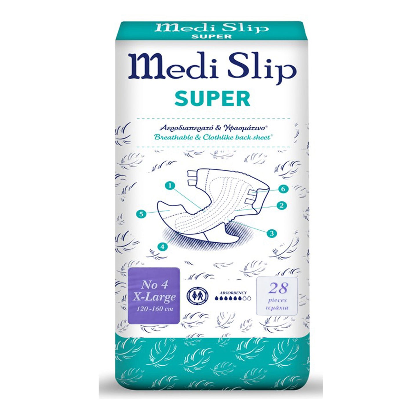 Inkontinenzwindeln Medi Slip Super für Erwachsene Größe M/L/XL