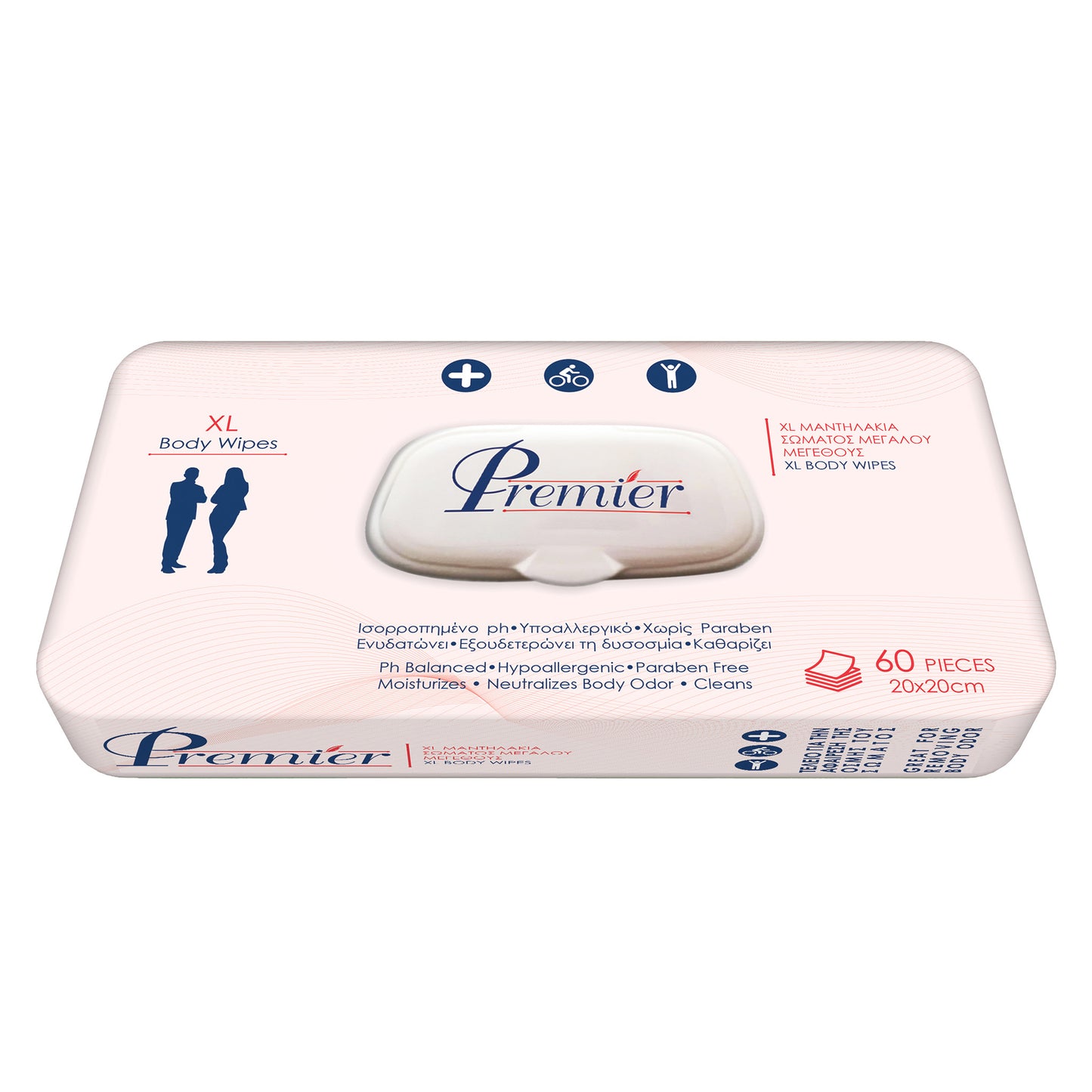 Premier Feuchtpflegetücher Reinigung & Pflege 20x20cm 1 Packung x 60 Stück