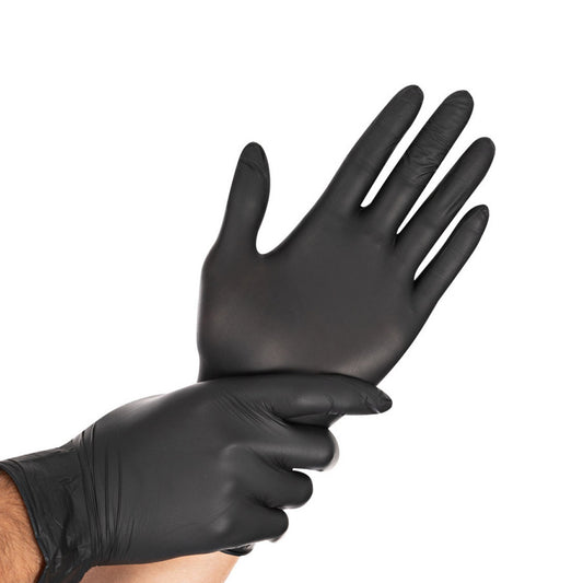 Medi-Nitril Einweg Handschuhe 100 Stück Schwartz Größe S/M/L/XL